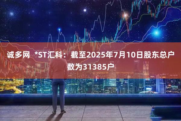诚多网 *ST汇科:截至2025年7月10日股东总户数为31385户
